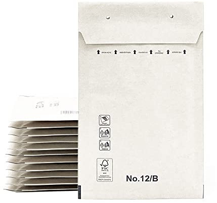 Gepolsterte Umschläge, Versandumschläge, Papiertüten mit Blaseninnen, Weiß, Versandtaschen mit Klebeverschluss - Ofiturie (10 Briefumschläge, 100 x 165 mm)