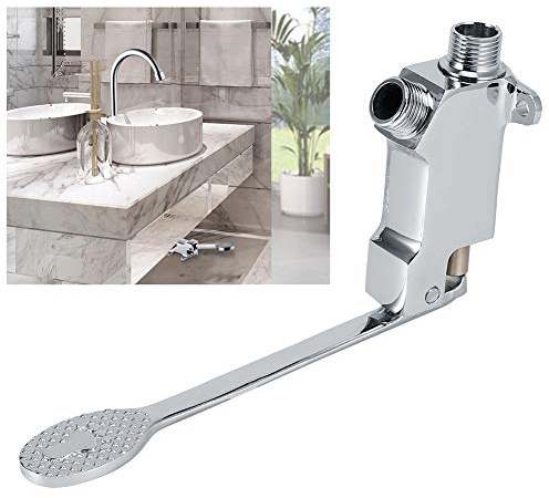 Topyond Válvula De Pedal para Grifo,Válvula De Pedal Simple De Montaje En Piso,Fácil De Instalar para Hoteles,Fábricas,Hospitales,Rotación De 360° para Un Control Conveniente del Flujo De Agua
