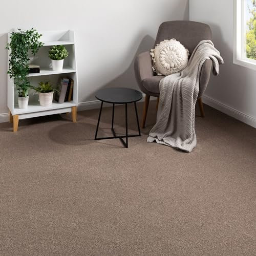 Steffensmeier Teppichboden Elba Meterware | Auslegware für Kinderzimmer Wohnzimmer Schlafzimmer | Braun, Größe: 200x400 cm