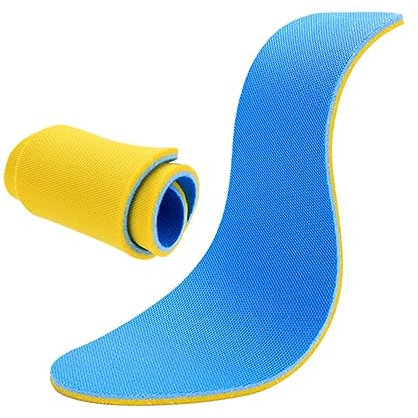 minkissy Atmungsaktive Dameneinlegesohlen Für Sportschuhe Schweißabsorbierend Geruchsresistent Stoßdämpfend Ergonomisch Mit Massagepolster Gelb-blau Beidseitig Tragbar