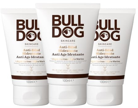 BULLDOG Pack de 3 Cremas Hidratantes Anti-Edad para Hombres, 3 x 100 ml