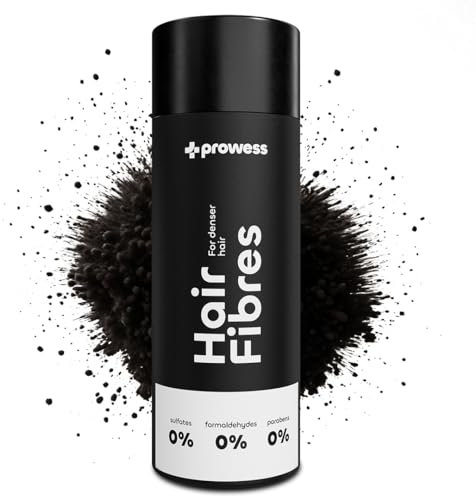 Prowess Streuhaar Ansatzpuder - Natürliches Haarpuder zur Haarverdichtung für Frauen und Männer - Farbe Dunkel Braun - Ansatzspray für sofortige Fülle, Haaransatz kaschieren, Hair fibers, 27,5g
