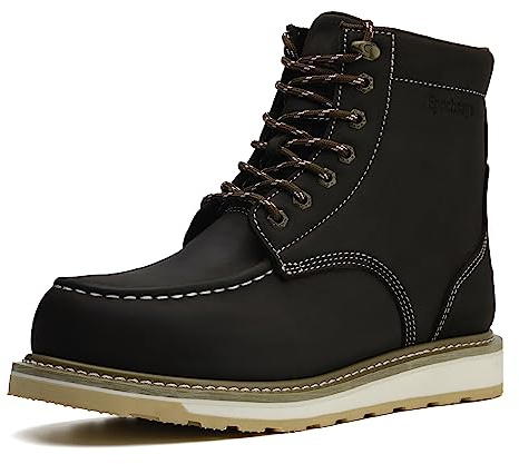 Acciaio Moc Toe impermeabile Stivali da lavoro di sicurezza per gli uomini, isolati scarpe da costruzione industriale (Marrone scuro, Adulto, Uomo, 44, Numero, Sistema Taglie Calzature EU, Media)