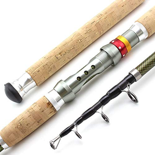 TUANZUN Teleskoprute,Angelrute,Fishing Stipprute 2.1m 2.4m 2.7m 3.0m 3.6m Teleskop Angelrute Carbon-Holzgriff Spinnrute Extra Heavy Karpfenangeln Pole Sea Tackle(2.1 m)