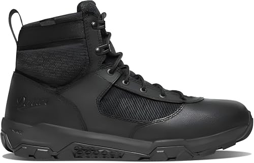 Danner Sonic Side-Zip 6 Men's Boots - Abrasion-Resistant Work Boots for Men - Lightweight, Durable Leather & Perspair Upper - Lightweight Design with Side Zip for Easy On & Off - Black - 10.5 Wide