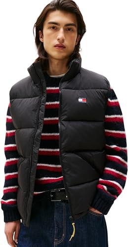 Tommy Jeans Men's TJM Vail Puffer Vest Dm0Dm22069, Black (Black), M