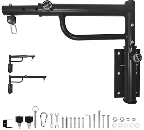 Memows Support Sac de Frappe en Acier Potence Sac De Frappe Réglable Support Mural pour Sac de Boxe Accroche Fixation Sac de Frappe pour Exercice de Boxe, MMA, Mua Thai, Capacité de Charge 150 kg