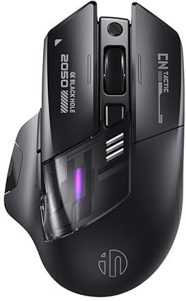 inphic A9 Explorer Bluetooth Maus, Dual-Mode Bluetooth 5.0/2.4G Maus kabellos Aufladbar, 2400 DPI, RGB-Atmungslicht, sichtbare Akku-Anzeige, Funkmaus für Laptop/PC/Computer