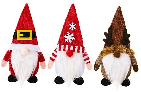 CIYODO 3pcs Christmas Gnome Cutlery Holders Festive Dining Table Decor for Forks and Spoons Knitted Design Holiday Atmosphere for Xmas Parties and Gatherings