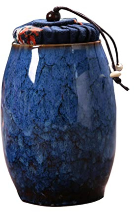 Luxshiny Tea Loose Leaf Tea Containers Tea Canister Tea Jar Storage Vintage Tea Tin Porcelain Canisters À Seal Decorative Jars Airtight Container Lids Ceramics Blue