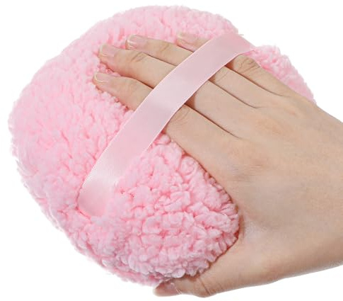 Ouligay Large Powder Puff for Body Powder 6 Inch Soft Dusting Powder Puff Makeup Powder Puff Loose Powder Puff Washable for Men Women Pink