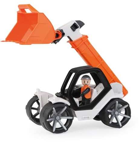 Lena TRUXX² Cargador telescópico con Pala – Juguete para Camiones con Brazo de elevación de 2 Niveles (hasta 34 cm), neumáticos de Goma y Figura de Juego, Cargador de Ruedas para niños a Partir de 2