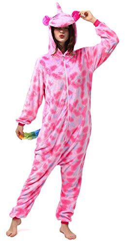 Katara 1744 Jumpsuit, Damen Herren Erwachsene, Einhorn Pink, Körpergröße 175-185cm (XL)
