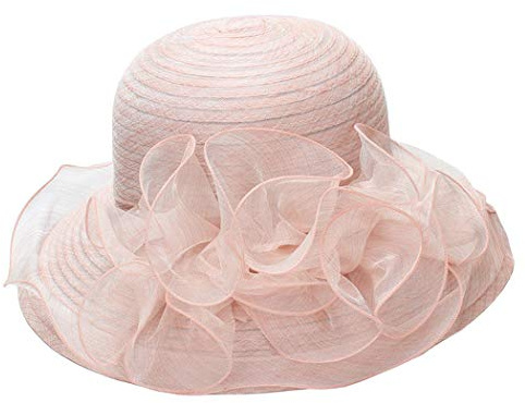 H.S.G.K Chapeau de mariage pour femme de printemps - Chapeau de mariage de fête de thé britannique, Rose, 58