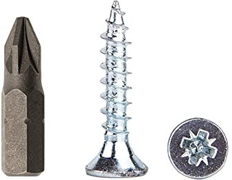 Lot de 400 vis à bois universelles en acier zingué 4,0 x 20 mm pour panneaux d'aggloméré Vis à tête fraisée PZ 400 4,0 x 20 mm