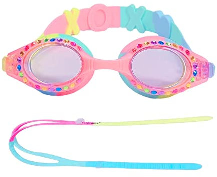 YUENREE Schwimmbrille für Mädchen – Bling Schwimmbrille für Mädchen im Alter von 4–12 Jahren – Kein Auslaufen, Antibeschlag, UV-Schutz, Einfach Anzupassen und Rutschfest – mit Hartschalen-Reiseetui