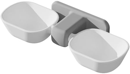 Gamelles Surelevees pour Chat Murales Suspendues avec Ventouse Bols Double Nourriture et Eau Hauteur Confortable Anti Deversement Economie Espace
