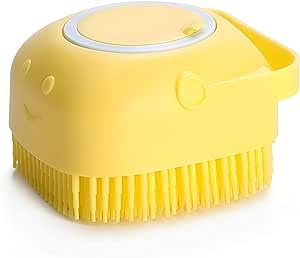 Generic Haustierbürste, Hundebürste, Pfotenreiniger, Gelb, für Hunde, Katzen, alle Haartypen, Erwachsene und Kinder, Unisex