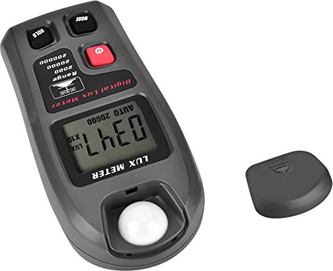 Luxómetro Digital Pantalla LCD Medidor de Luz Automático de Rango, Ahorro de Energía, Función de Bloqueo de Pantalla, Valor de Medición Mínimo para Fábrica, Escuela, Oficina