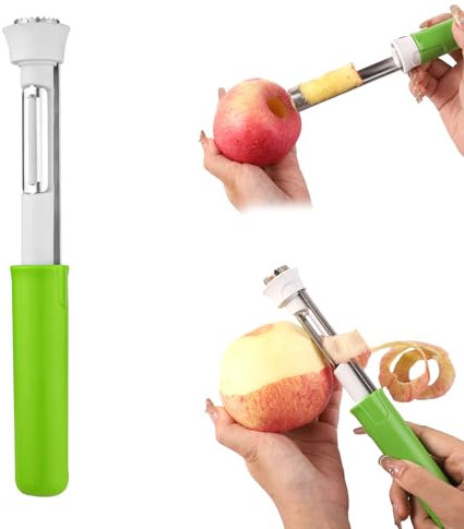 Vide-Pomme et Éplucheur 2 en 1, Vide-Pomme en Acier Inoxydable Vide-Fruits Outil d'Épluchage de Pomme et Outil d'Épluchage de Pomme pour Outils de Cuisine de Restaurant à Domicile