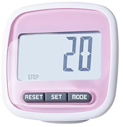 Podomètre de Marche, Compteur de Pas avec Capteur 3D, Distance Calorique et Réglage du Poids pour la Course à Pied, Le Fitness, la Randonnée (Pink)