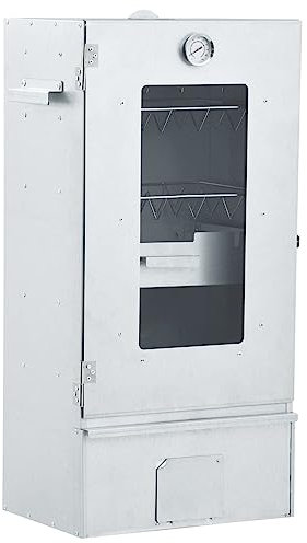 Tidyard Grillugnsrökhus med 1 kg träflis 44,5 x 29 x 83 cm multifunktionellt rökskåp rökskåp utomhusgrill för rökning, grillning
