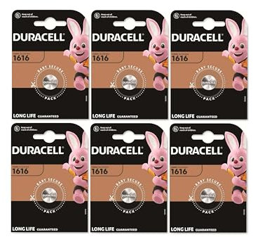 6X Duracell 1616 Lithium (6 Blister Da 1 Batteria) 6 Pile (CR1616)