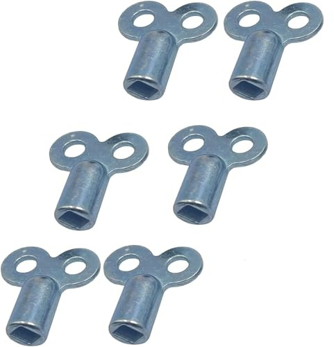 6Pcs Metal Radiator Valve,Square Socket Bleed Hole Plumbing Bleeding Key Air Plumbing Tool，Water Tap Switch Bleed Key Silver 0.2in