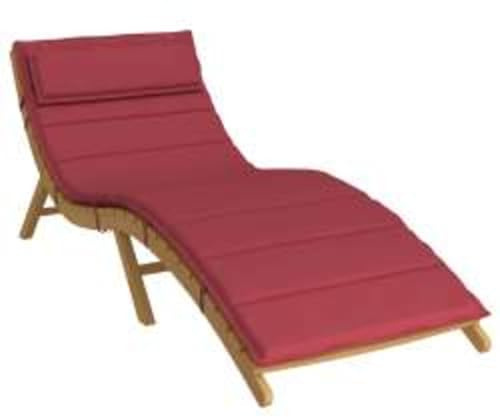 vidaXL Solsängkudde Vinröd 178 x 60 x 4 cm Oxford tyg,