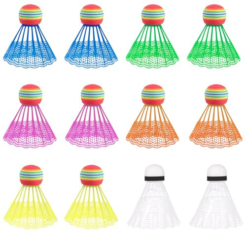 12 volani in plastica, palline da badminton multicolore, adatte per sport interni ed esterni, allenamento, intrattenimento e movimento, adatto per principianti, sport interni ed esterni
