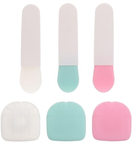 IMIKEYA 3 Piezas Pinceles Aplicadores de Silicona para Mascarillas Faciales con Funda Protectora, Espátula para Crema y Base, Cepillo Facial Resistente, Multiusos para Cuidado Piel,