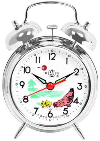 Trade Shop - OROLOGIO DA TAVOLO SVEGLIA MECCANICA CARICA MANUALE DOPPIA CAMPANA RETRÒ -