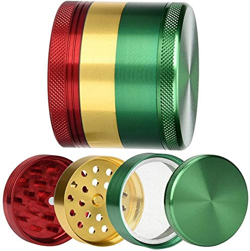 1 moulin à herbes, moulin à herbes et épices en métal pour tabac, épices et fumée (3 couleurs)