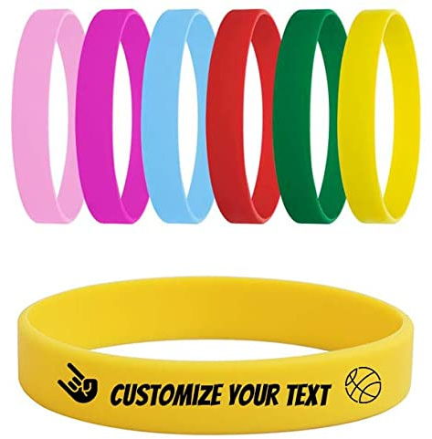 Temeite Rubber Wristband, Environmentally Friendly Material 100% Silicone, Fashionable and Cool Free Design, Suitable for All Ages, Rainbow Silicone Bracelet,Custom Wristband(Color: White)