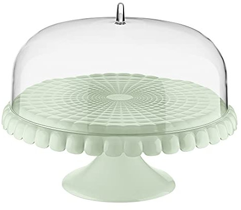 Guzzini - Tiffany, Présentoir à Gâteaux avec Cloche - Vert Mauve, Ø 36 x h28 cm - 199400243