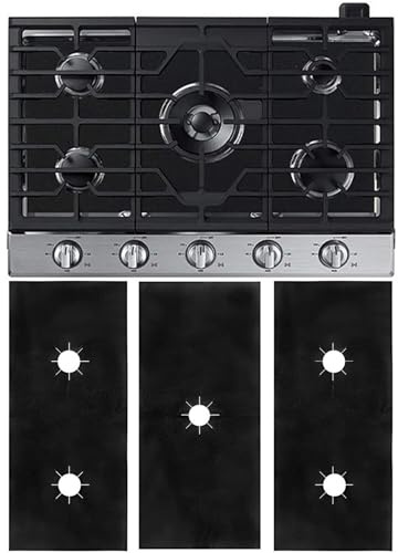 Housses de protection universelles pour cuisinière à gaz - 5 trous - Réutilisables - Résistantes à la chaleur - Anti-adhésives et lavables - Nettoyage rapide