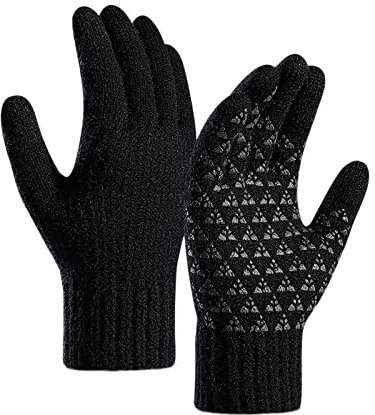 Black Week Angebote Thermohandschuhe Winter Herren Handschuhe Herren Damen Thermo Winterhandschuhe Touchscreen Warme Rutschfester Strickhandschuhe Softshell Handschuhe für Herren Radfahren Outdoor