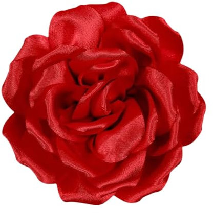 Rosen Blume Haarspange, Rose Brosche Stoff, Rosen Haarnadel, Blumenbroschen, Haarclip Rose, Brosche Haarnadel Zwei in Einem, Geeignet für Mädchen und Damen zu Partys und Hochzeiten(Rot)