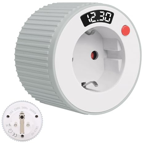 Digitale Zeitschaltuhr Steckdose,Zeitschaltuhr Aussenbereich mit LED-Display Digital Timer 1Min-24H Countdown Timer Steckdose Energiespar Zeitschaltuhren 16A 3680W für Weihnachtsbeleuchtung (1)