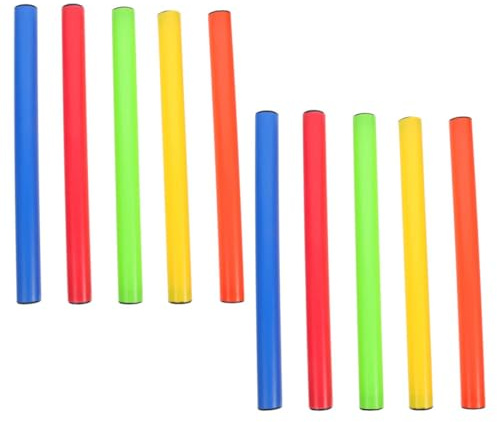 MAGICLULU Bastoncini da Corsa in Plastica Antiscivolo 10 Pezzi per Staffetta, Bastoni Sportivi Leggeri Design Aerodinamico per Gare Scolastiche e Sport di Pista