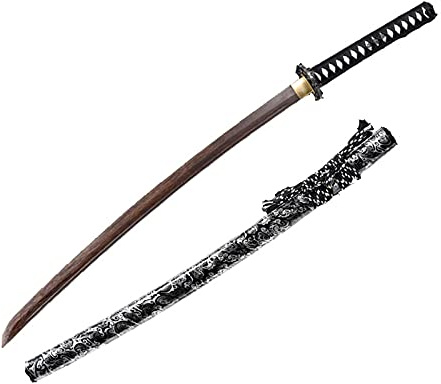 Katana de palisandro natural, espada samurái de madera hecha a mano con vaina, Bokken de 103 cm para exhibición, colección de cosplay y entrenamiento de kendo-I