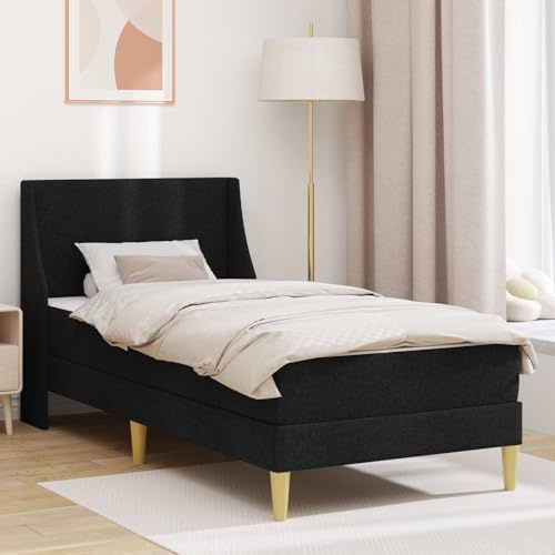 Holepyr Sängram med madrass och huvudgavel av polyester, robust plywoodram, ventilerande vändmadrass, praktiskt förvaringsutrymme, perfekt för sovrum, gästrum, semesterlägenhet