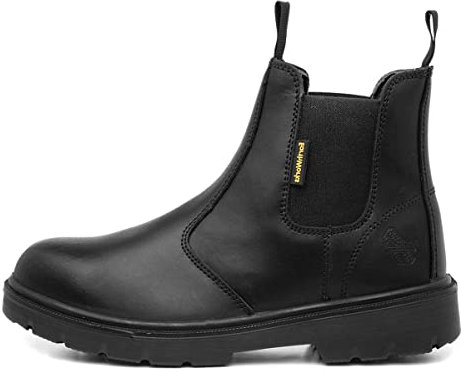 EarthWorks Safety - EarthWorks Spanner Mens Black Leather Safety Boot - Size 8 UK - Black