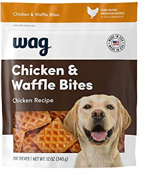 Amazon Brand - Wag Dog Treats, Chicken and Waffle Bites, 12 oz Resealable Pack of 1