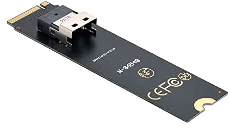 cablecc NGFF M-Key NVME auf U.2 U2 Kit SFF-8639 auf SFF-8654 Slimline SAS PCIe SSD Adapter für Mainboard, SFF-8654 auf PCI-E Adapter, Schwarz