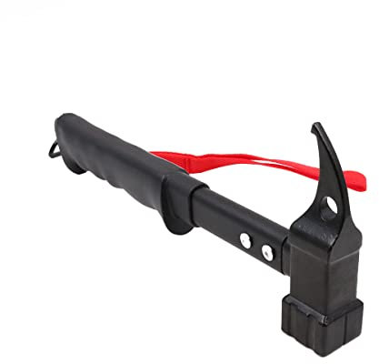 ZONADAH Outdoor Camping Wandern Hammer Hammer Abzieher für Zeltheringe Heringe Schwarz 32 cm Anti-Rutsch-Kopf-Design mit Halteriemen und Tasche