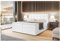 MEBLINI Boxspringbett mit Bettkasten - Gepolstert Doppelbett mit Matratze und Topper - Polsterbett mit Stauraum - Bett mit Kopfteil - Stauraumbett - Drago - 180x200 - H3/Weiß Kunstleder