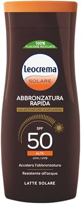 Leocrema - Solkräm SPF 50, med melaninaktivator, snabb absorption och vattentät, 200 ml