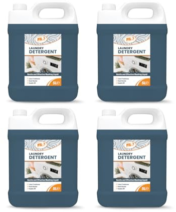FILO Laundry Detergent Liquid Bulk Pack 20L (4x 5L) | Eco-friendly Washing Detergent | Concentrated Formula with Fresh Linen Fragrance Washing Liquid | Premium and Gentle on Fabrics, 256 Washes.
