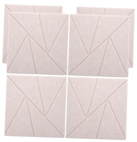 ibasenice 6pcs Self-adhesive Acoustic Foam Panels High Density Soundproofing Pads Camel Color for Office Wall Noise Reduction and Ceiling Sound Insulation